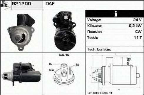 EDR 921200 - Стартер avtokuzovplus.com.ua