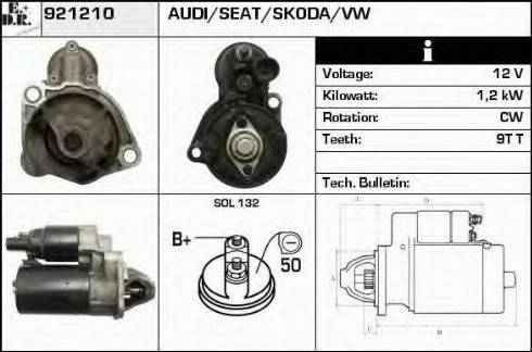 EDR 921210 - Стартер autocars.com.ua