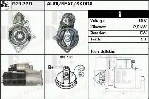 EDR 921220 - Стартер autocars.com.ua