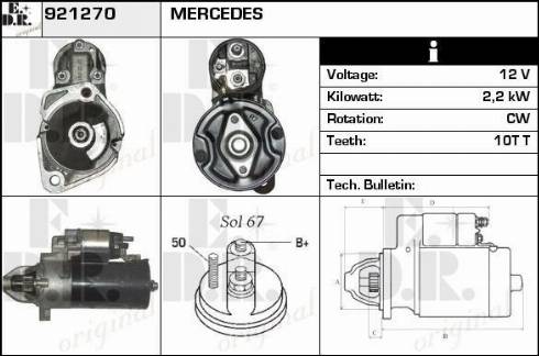 EDR 921270 - Стартер avtokuzovplus.com.ua