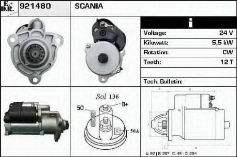 EDR 921480 - Стартер autocars.com.ua