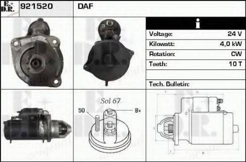 EDR 921520 - Стартер avtokuzovplus.com.ua