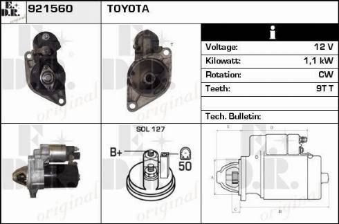 EDR 921560 - Стартер avtokuzovplus.com.ua