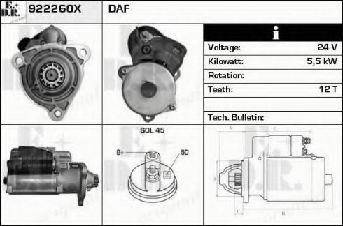 EDR 922260X - Стартер avtokuzovplus.com.ua