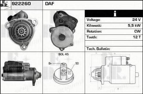 EDR 922260 - Стартер autocars.com.ua