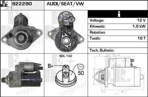 EDR 922290 - Стартер avtokuzovplus.com.ua