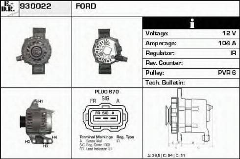 EDR 930022 - Генератор autocars.com.ua