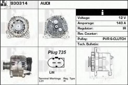 EDR 930314 - Генератор autocars.com.ua