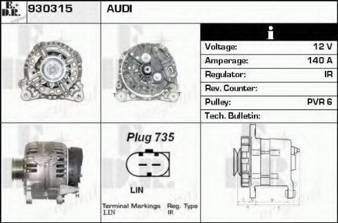 EDR 930315 - Генератор avtokuzovplus.com.ua