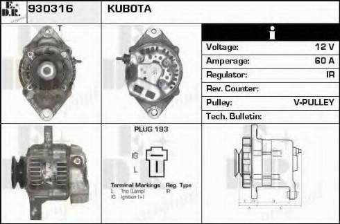 EDR 930316 - Генератор avtokuzovplus.com.ua