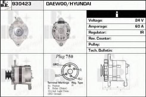 EDR 930423 - Генератор autocars.com.ua