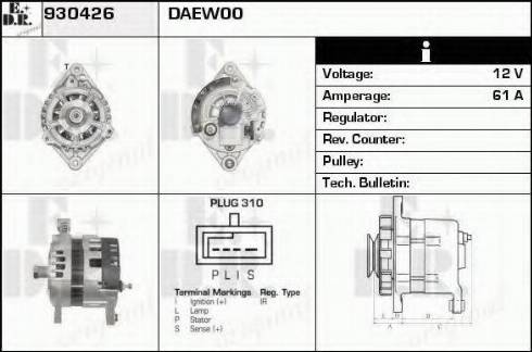 EDR 930426 - Генератор autocars.com.ua