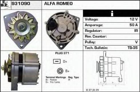 EDR 931090 - Генератор avtokuzovplus.com.ua