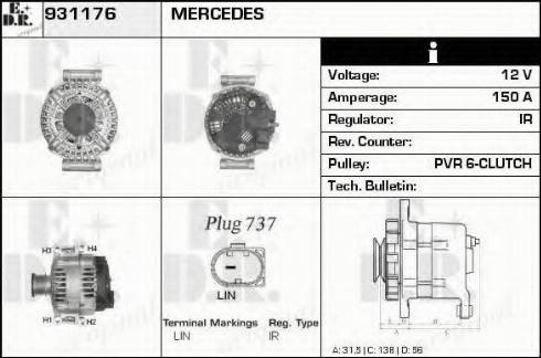 EDR 931176 - Генератор autocars.com.ua