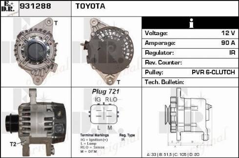 EDR 931288 - Генератор autocars.com.ua