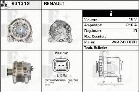 EDR 931312 - Генератор autocars.com.ua