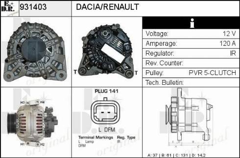 EDR 931403 - Генератор autocars.com.ua