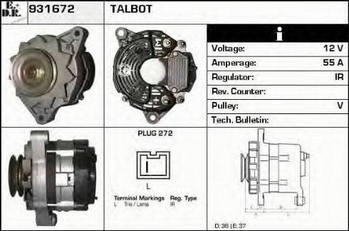 EDR 931672 - Генератор avtokuzovplus.com.ua