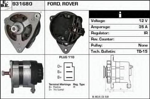 EDR 931680 - Генератор autocars.com.ua