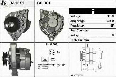 EDR 931891 - Генератор autocars.com.ua