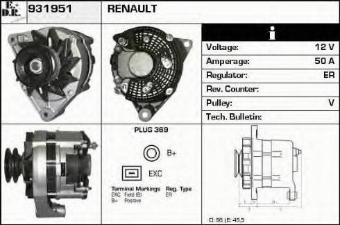 EDR 931951 - Генератор autocars.com.ua