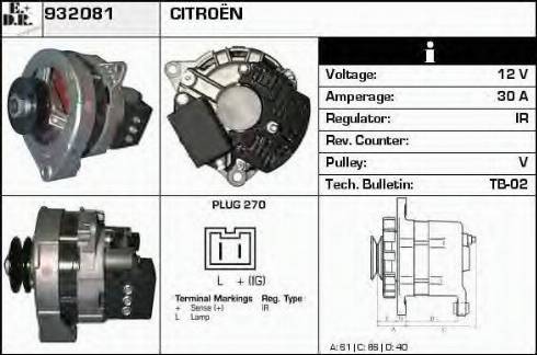 EDR 932081 - Генератор autocars.com.ua