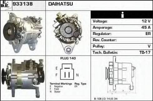 EDR 933138 - Генератор avtokuzovplus.com.ua