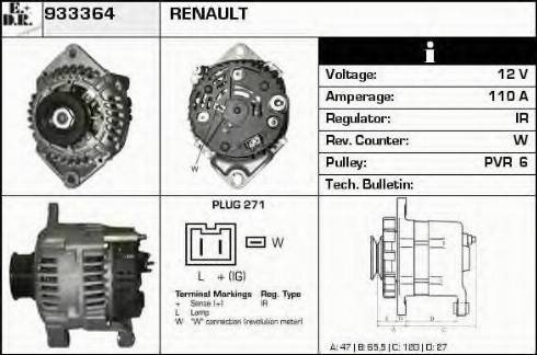 EDR 933364 - Генератор autocars.com.ua