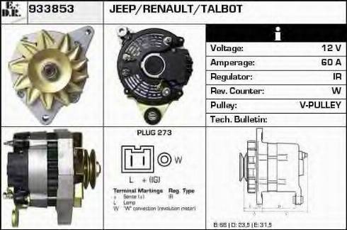 EDR 933853 - Генератор avtokuzovplus.com.ua