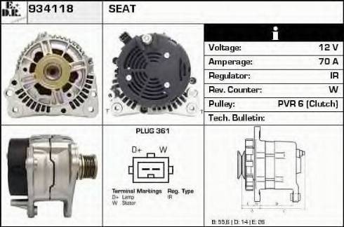 EDR 934118 - Генератор avtokuzovplus.com.ua