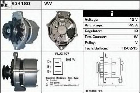 EDR 934180 - Генератор avtokuzovplus.com.ua