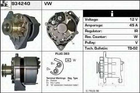 EDR 934240 - Генератор avtokuzovplus.com.ua