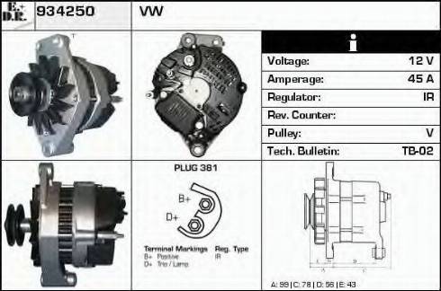 EDR 934250 - Генератор avtokuzovplus.com.ua