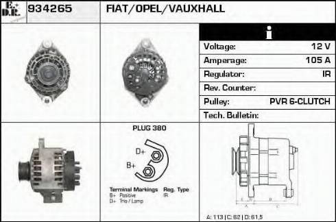 EDR 934265 - Генератор avtokuzovplus.com.ua