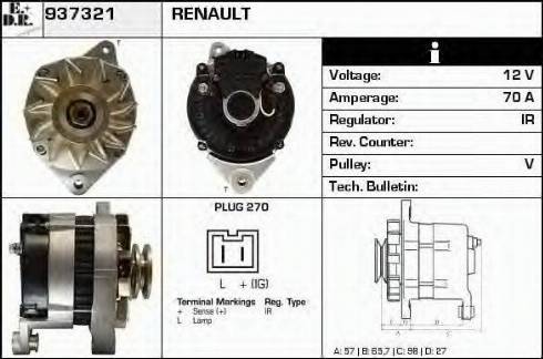 EDR 937321 - Генератор avtokuzovplus.com.ua