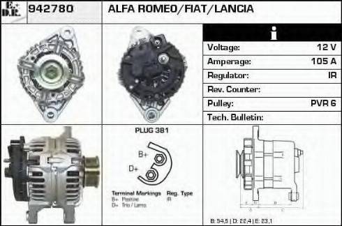 EDR 942780 - Генератор avtokuzovplus.com.ua