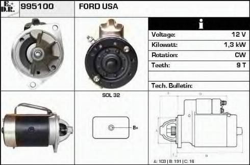 EDR 995100 - Стартер autocars.com.ua