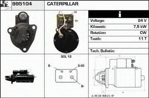 EDR 995104 - Стартер autocars.com.ua