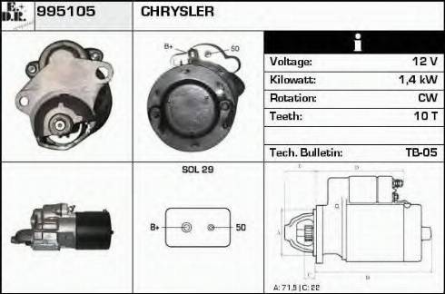 EDR 995105 - Стартер autocars.com.ua