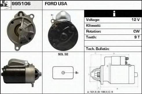 EDR 995106 - Стартер autocars.com.ua