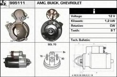 EDR 995111 - Стартер autocars.com.ua