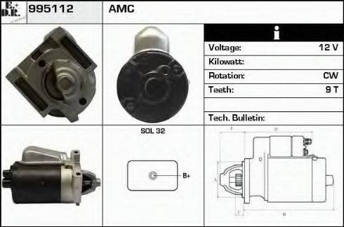 EDR 995112 - Стартер autocars.com.ua