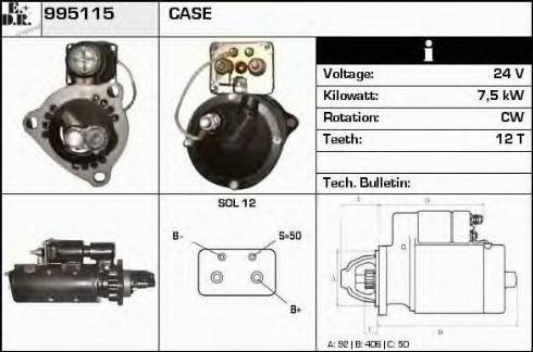 EDR 995115 - Стартер autocars.com.ua