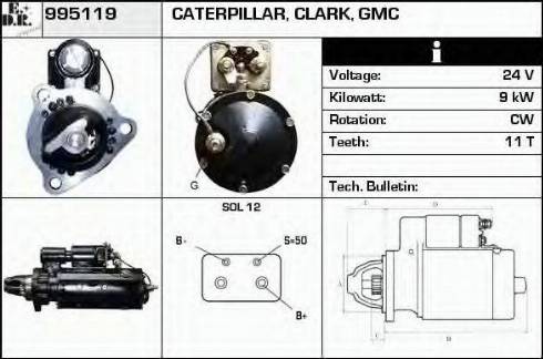 EDR 995119 - Стартер autocars.com.ua