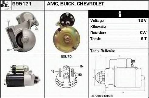 EDR 995121 - Стартер autocars.com.ua