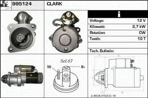 EDR 995124 - Стартер autocars.com.ua