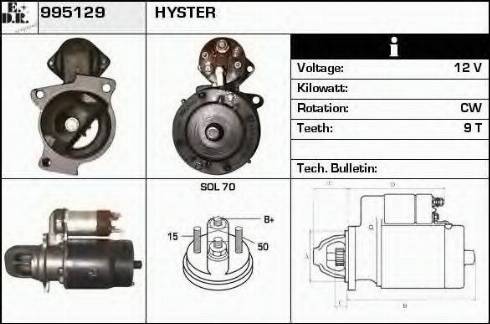 EDR 995129 - Стартер autocars.com.ua