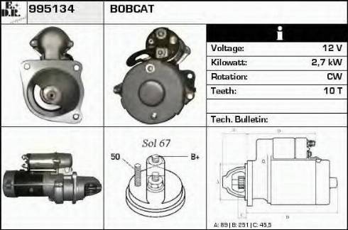 EDR 995134 - Стартер autocars.com.ua