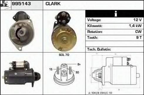 EDR 995143 - Стартер autocars.com.ua