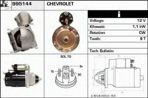 EDR 995144 - Стартер autocars.com.ua